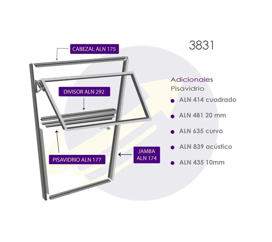 sistema de perfileria en aluminio 3831