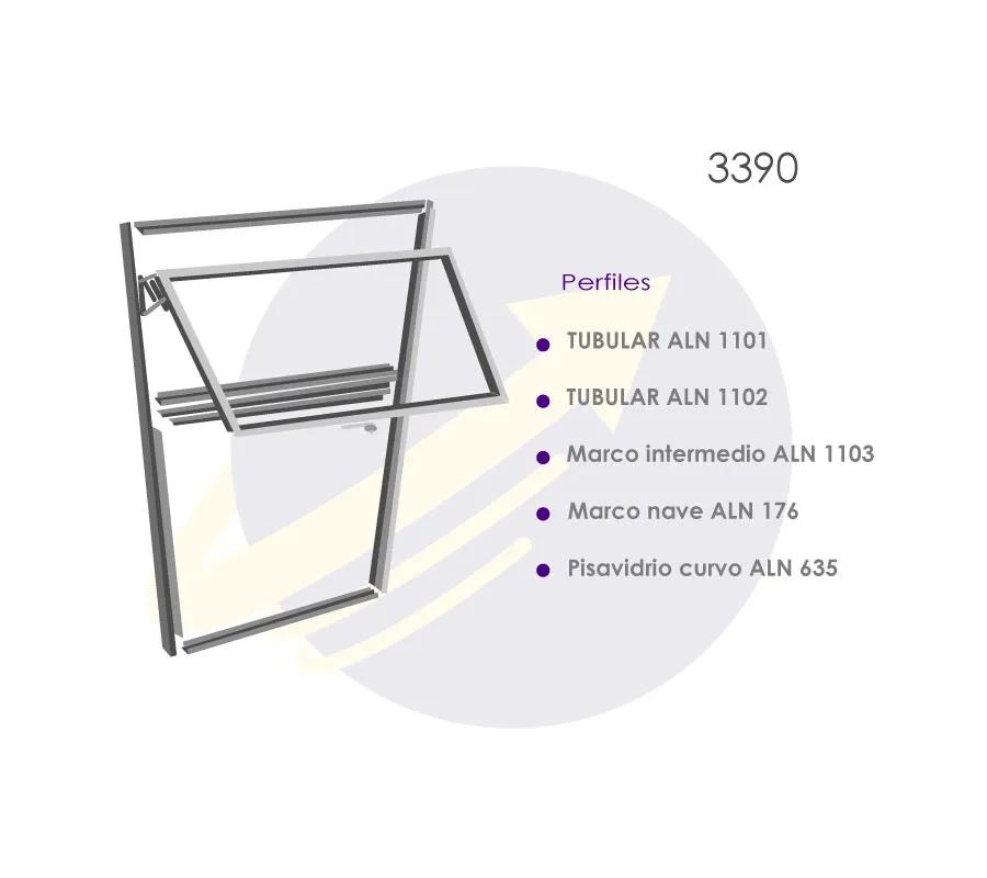 sistema de perfileria en aluminio 3390